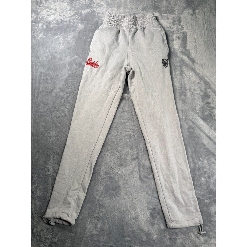 Adidas Donovan Mitchell Spida Track Athletic Pants Womens XS Beige Elastic Waist